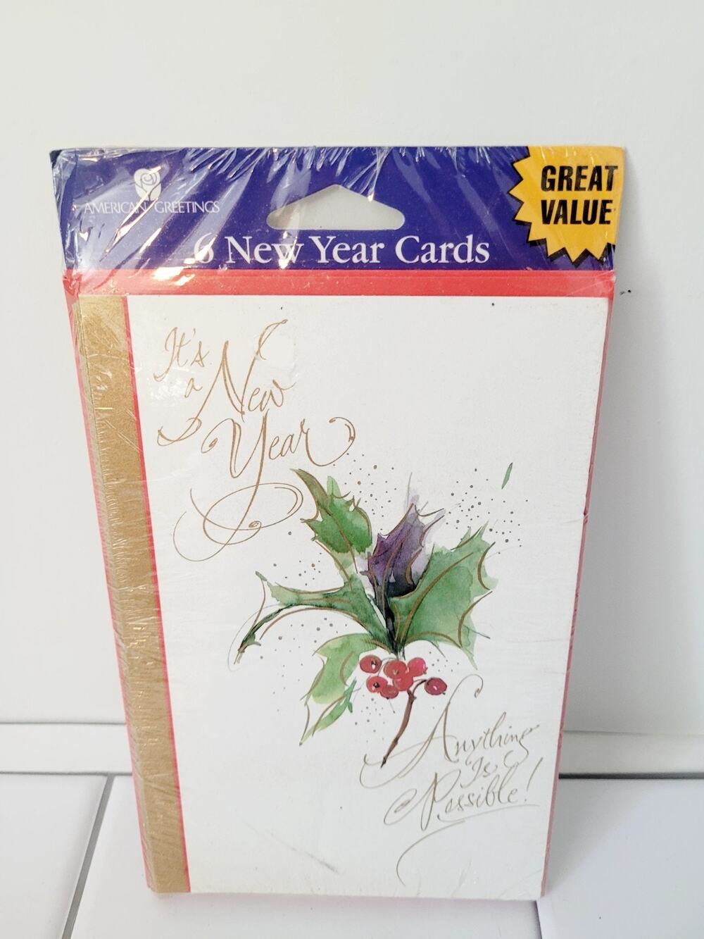 Happy New Year Greeting Card Holidays Christmas Mistletoe American Greetings